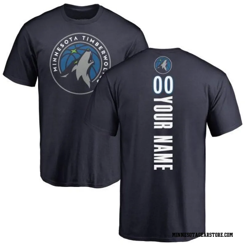 Navy Youth Custom Minnesota Timberwolves Custom Backer T-Shirt